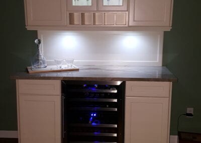 Kitchen furnishing with lighting
